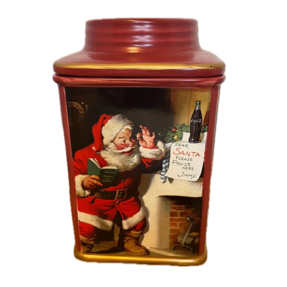 Coca-Cola Holiday Portraits Santa Stoneware Canister- 32oz